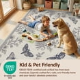 thumbnail image 4 of Design&I 5'x7' Washable Area Rug Wildflower Toile Botanical Scroll Border Vintage Moth Gothic Playful Expressive for Guest Room, Lounge, Apartment, Flatweave & Daily Traffic Ready, 4 of 7