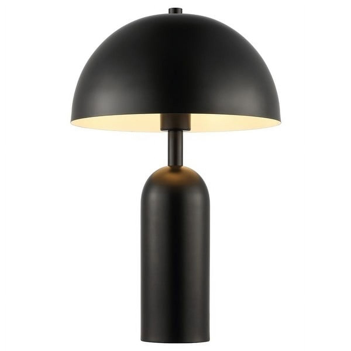 SAFAVIEH Ryler 19 in. Mid-century Black Metal Table Lamp with Black Shade