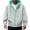 Mint Green, variant on Men's Hooded Full Zip Softshell Jacket Water Resistant Warm Fall Winter Shell Coat for Cold Hiking Golf Travel Workout Casual Running Outdoor