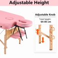 thumbnail image 5 of YOUNIKE Foldable Massage Table with Lightweight Wooden Frame, Adjustable Height, and Accessories Designed for Tattoo & Facial, Ideal for Lash, Physical Therapy, Pink, 5 of 7