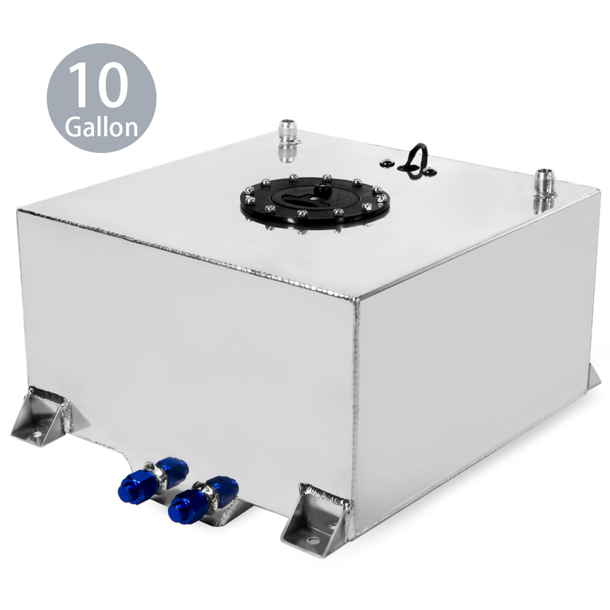 15 Gallon Race Drift Polished Aluminum Fuel Cell Tank & Level Sender Silver