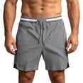 thumbnail image 2 of Men's Running Shorts Drawstring Pockets Solid Color Side Shorts Summer Shorts Loose With Pockets Straight Leg Comfortable Casual Everyday Outdoor Vacation Shorts, 2 of 6