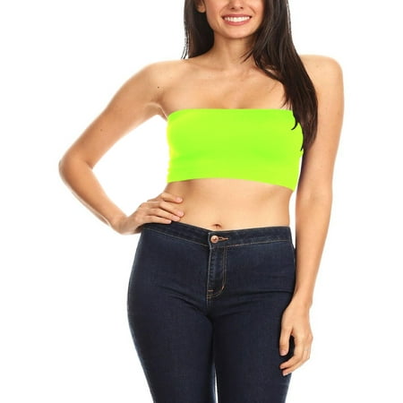 

Women s Casual Basic Strapless Seamless Stretch Bandeau Tube Bra Top