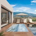 thumbnail image 3 of Blue Seaside Outdoor Rug for Patio/Deck/Porch, Non-Slip Large Area Rug 4 x 6 Ft, Birds Waves Modern Oil Painting Summer Beach Indoor Outdoor Rugs Washable Area Rugs, Camping Rug Carpet Runner, 3 of 8