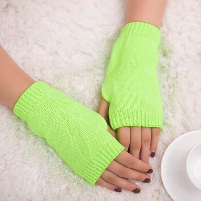 RXIRUCGD Winter Gloves Wrist Fingerless Gloves with Thumb Hole Unisex Warm Knit Gloves