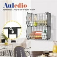 thumbnail image 4 of Auledio Stacking Wire Market Baskets - Set of 2 - Fruit Vegetable Produce Metal Storage Bin for Kitchen Counter - Pantry Cabinet - Bathroom Shelves - Metallic Black, 4 of 7