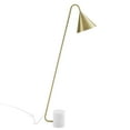 thumbnail image 2 of Modway Ayla Marble & Metal Floor Lamp with Cone Shade in Satin Brass, 2 of 3