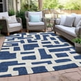 thumbnail image 6 of Addison Rugs Chantille Indoor/Outdoor Transitional Lines Navy Washable Rectangle Rug, 8' x 10', 6 of 6