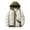 Beige, variant on Aloohaidyvio Men's Puffer Jacket - Heavyweight Quilted Puffer Coat with Wide Hood - Weather Resistant Ski Jacket for Men