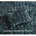 thumbnail image 5 of Chezmoi Collection Piers Storm Blue Velvet Quilt Queen Set, 3-Piece Lush Plush Distressed Velvet Bedding All Season Lightweight Bedspread, Brushed Microfiber Reverse with Double Square Stitch, 5 of 9