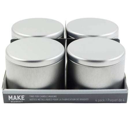 UPC: 0195158703610 | 6oz. Silver Candle Making Tins by Make Market®  4ct.