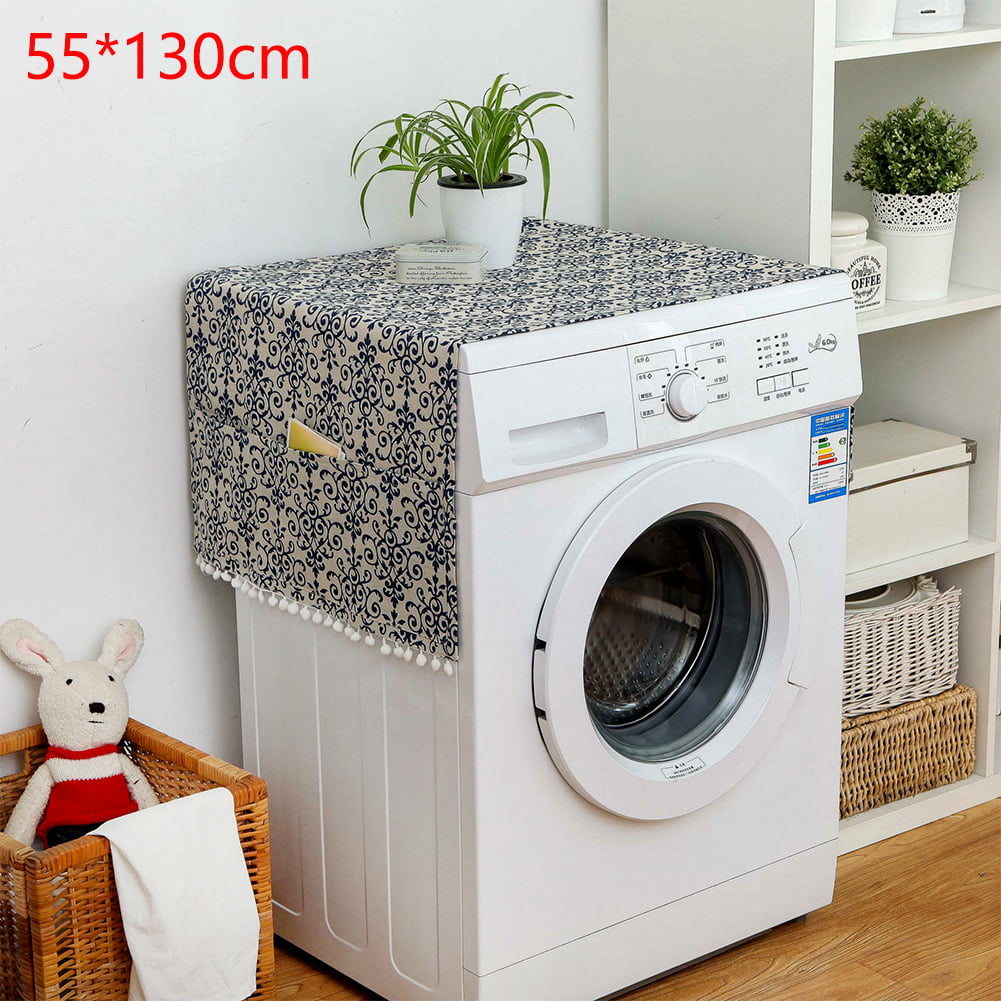 Details about   Accessories Washable Case Floral Dustproof Washing Machine Cover With Pockets 