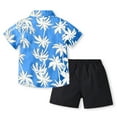 thumbnail image 5 of ibiyuan Kids Clothes 2 Piece Button Down Polo Shirt Polo Shirt + Shorts Lightweight Cute Print Baby Boy Outfits Clothing Set, 5 of 6