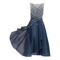thumbnail image 2 of EIMELI Robe Décontractée pour Femmes Robe en Chiffon Col en V Sans Manches Vêtements pour Femmes m Argent, 2 of 3