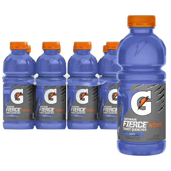 Gatorade Fierce Thirst Quencher Grape Sports Drinks, 20 fl oz, 8 Count Bottles