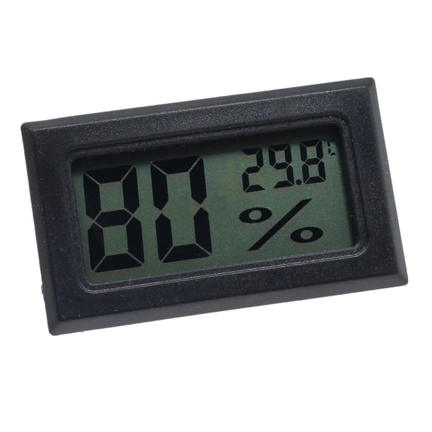 Termómetro higrómetro digital multifuncional Pantalla LCD Medidor de humedad de temperatura interior con alarma de reloj de calendario retroiluminado (negro)
