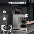 thumbnail image 3 of 12 Cups Commercial Drip Coffee Maker with 2 Glass Carafes and 2 Warmers Office, 3 of 9