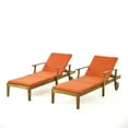 thumbnail image 6 of Mavis Outdoor Chaise Lounge With Cushion, Set of 2, Teak Finish, Orange, 6 of 6