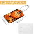 thumbnail image 5 of Maple Leaf Pumpkin Square PU Leather 2 Pack Travel Tag - Bag Tag - Suitcase Tag with Privacy Cover and Stainless Steel Ring - Suitable for Travel, Backpack, and Handbag, 5 of 7