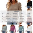 thumbnail image 3 of Ashyfjp Sweaters for Women Casual Solid Color Long Sleeve Crew Neck Puff Shoulder Ribbed Knit Top, Size (S-XXL), 3 of 7
