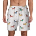 thumbnail image 2 of Picia Dachshund Dog Puppy pattern Mens Swim Trunks with Compression Liner Stretch Beach Shorts Quick Dry with Zipper Pockets No-Chafing Board Shorts-Small, 2 of 9