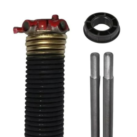 

G.A.S Hardware Garage Door Torsion Spring 207x2x20 Includes 1” Nylon Bushing and Winding Bars| Right Hand Wound Replacement for Left Side of Garage Door (Cone Color: Red)