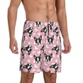 thumbnail image 2 of Kdxio French Bulldog Print Mens Sleep Shorts Bottoms Soft Comfy Pajama Wear Pants with Drawstring Pockets, 2 of 5