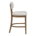 thumbnail image 5 of Hanson 26" Counter Stool with Linen White Fabric and Medium Oak Wood, 5 of 12