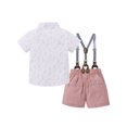 thumbnail image 4 of CARETOO Toddler Boy Clothes Formal Outfit Bowtie Dress Shirt Suspender Pants Cotton Fabric 3pcs Set, 4 of 15