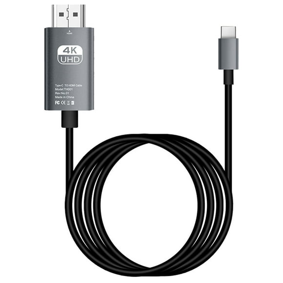 Type C To HD Multimedia Interface Converter Cable, Stable Signal Connection Alternate Mode Type C To HD Multimedia Interface Cable for TV Black,White