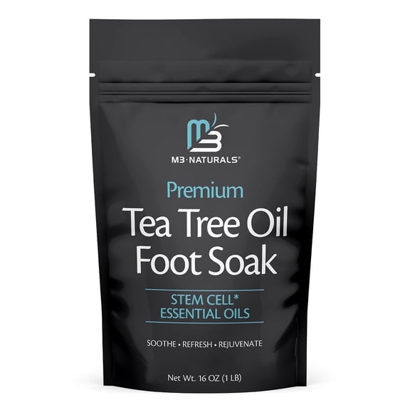 M3 Naturals Tea Tree Oil Foot Soak with Epsom Salt, Dead Sea Salt, and Essential Oils, 16 oz