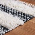 thumbnail image 5 of BNM Farmhouse Wool Geometric Fringe Rug, 4' x 6', Black, 5 of 7
