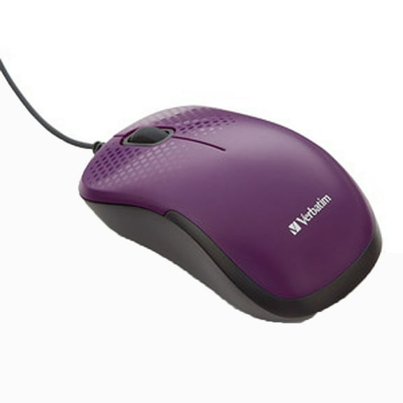 Verbatim Silent Corded Optical - Mouse - ergonomic - optical - 3 buttons - wired - USB - purple