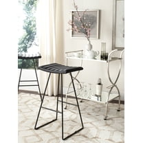 SAFAVIEH Akito 30"H Mid-Century Bar Stool, Black, Set of 2