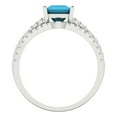 thumbnail image 4 of Clara Pucci 18K White Gold 3.4 Simulated Turquoise Engraveable Engagement Ring + Wedding Band Set, 4 of 7