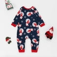 thumbnail image 6 of HOWPAY Family Christmas Pajamas Matching Sets Snowman Graphic Crew Neck Long Sleeve Bodysuit Holiday Loungewear Outfits for Bady Comfy Soft Xmas Lounge Sets Blue 6M, 6 of 7