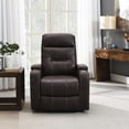 thumbnail image 6 of Ottomanson Electric Power Recliner Chair with USB Ports and Cupholders, Arm Storage, Faux Leather Espresso, 6 of 8