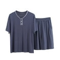 thumbnail image 6 of Kureaily Men's Summer V Neck Short Sleeve Top And Shorts Casual Style Pajama Loungewear Set Two-Pieces Loungewear, 6 of 6