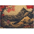 thumbnail image 4 of SKYSONIC Bathroom Rug Toiletry Mat Set, 2 pack Japanese Art Painting Print, Fluffy Plush Absorbent Bath Rugs Carpet for Bathroom Floor Toilet Tub and Shower,23.6"x15.7"+17.3"x13.4", 4 of 7