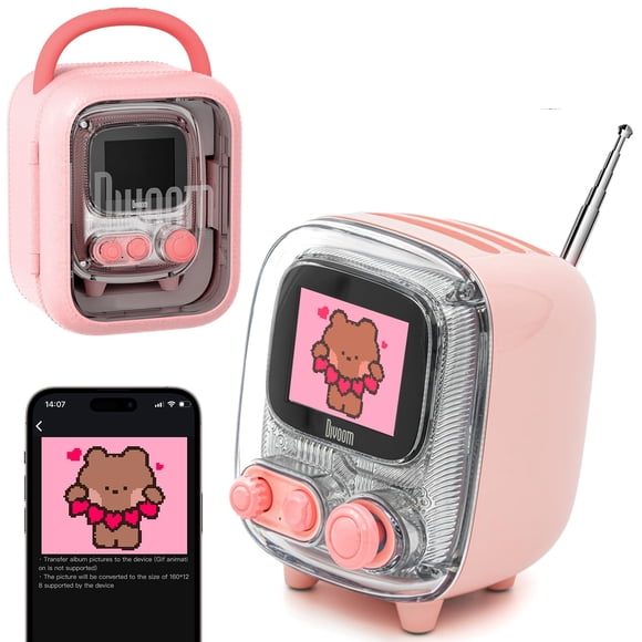 Divoom Tiivoo-2 Retro Bluetooth Speaker with FM Radio,Pixel Art Portable Mini Cute Wireless Small Speaker,Vintage Decor Suitable for Party Office Des