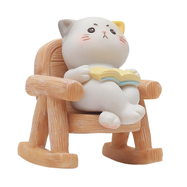 Almencla Garden Decoration Statue Rocking Chair Home Decor for Yard Farmhouse Indoors cat