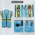 thumbnail image 3 of Chaleco de Seguridad SULWZM Azul Celeste con Cierre y Bolsillos XL, 3 of 7