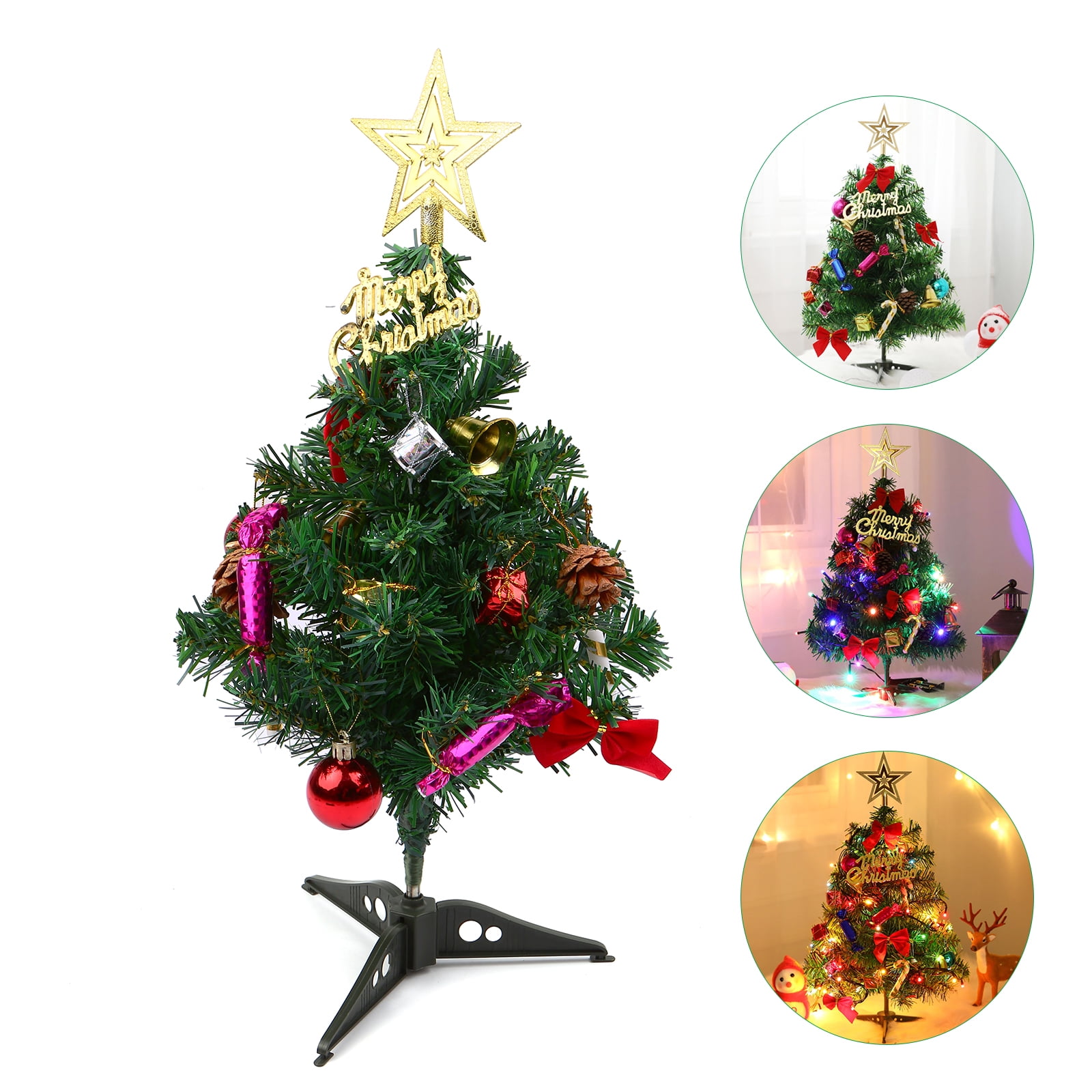 50CM Mini Artificial Christmas Tree Tabletop Christmas Tree with LED ...