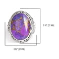 thumbnail image 6 of YoTreasure 15x20 MM Purple Copper Turquoise Solitaire Ring .925 Sterling Silver, 6 of 7