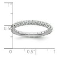 thumbnail image 4 of 14k White Gold Polished Size 9 U-Shared Prong 2 carat Diamond Complete Eternity Band, 4 of 5