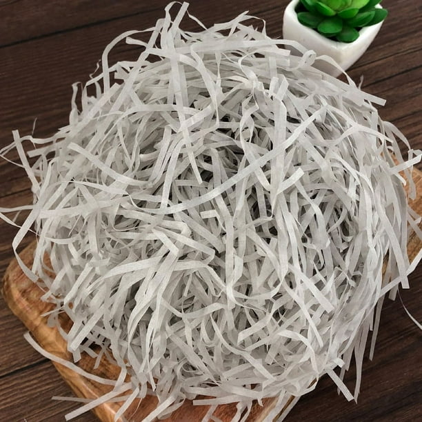 Nvzi 100 g de papel triturado de seda Lafite Grass para envolver regalos, rellenar cestas, cumpleaños, bodas, Navidad, Acción de Gracias, Día de la Madre (gris)