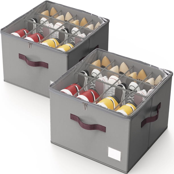 Organizador de zapatos Criusia Closet con funda transparente, paquete de 2