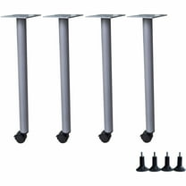 Lorell LLR60804 Post-Leg Training Table Base with Casters, Metallic Silver - Pack of 4