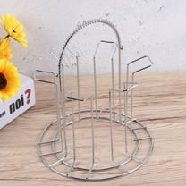 Worgeous 2 Pcs Stainless Steel Water Cup Holder Upside Down Wine Glass Holder Household Wine Glass Cup Drain Storage Tool (Tall Type, Silver)