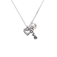 thumbnail image 2 of Delight Jewelry Black Nickeltone Crystal Open Heart - Love and Lock Charm Necklace, 18"+1", 2 of 4
